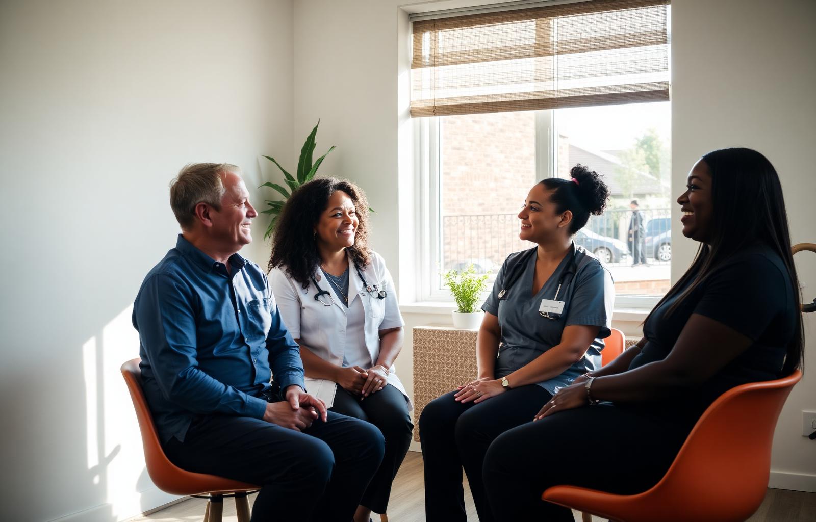 South African therapists collaborating in a sunlit practice